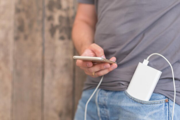 Smartphone opladen met powerbank