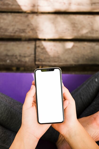Smartphone sjabloon met yoga concept