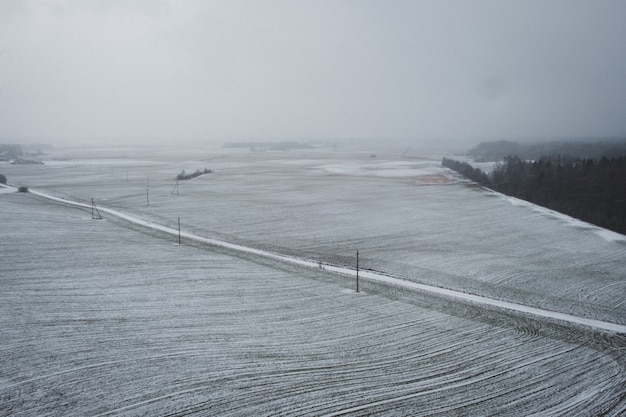 Gratis foto sneeuwveld in de winter