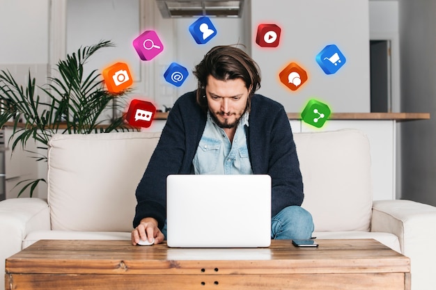 Social media marketingconcept voor marketing met applicaties
