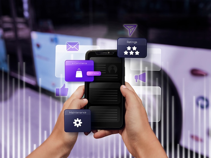 Gratis Foto social media marketingconcept voor marketing met applicaties