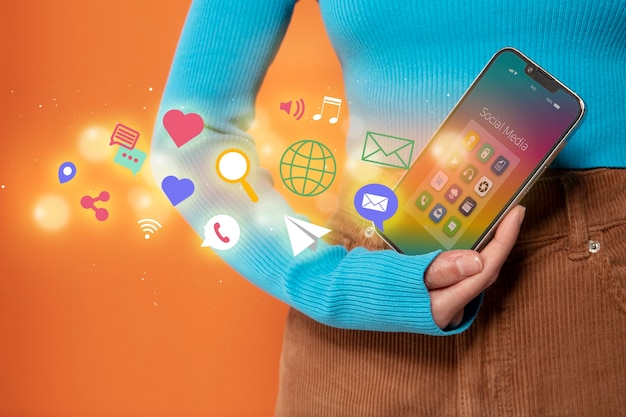 Social media marketingconcept voor marketing met applicaties