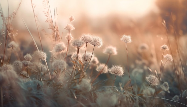 Soft focus daisy close-up van pluizige schoonheid gegenereerd door AI