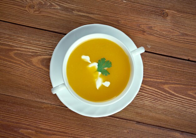 Sopa de calabaza - pompoensoep met pompoen Premium Foto