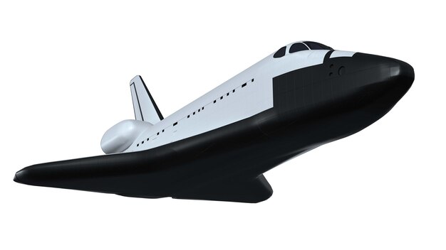 Spaceshuttle geïsoleerd op wit Render 3d Illustration