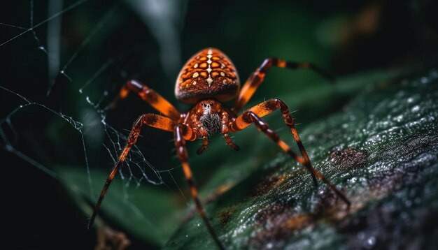 Gratis foto spookachtige tuinspin spint web in de natuur gegenereerd door ai