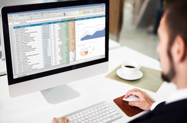 Spreadsheet Marketing Budget Rapport Bestand Concept