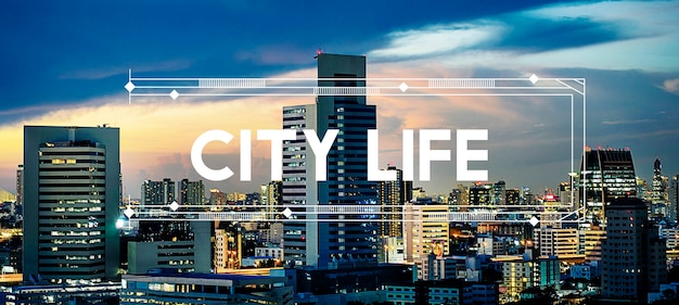 Stedelijk leven stad lifestyle maatschappij grafisch