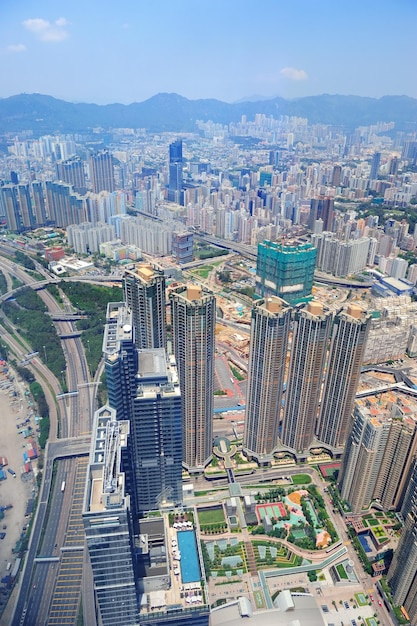 Stedelijke architectuur in Hong Kong overdag
