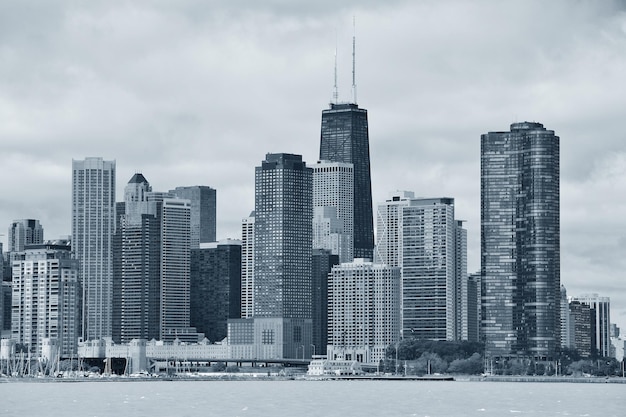 Gratis foto stedelijke skyline van de stad chicago