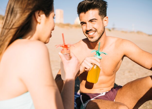 Stel op het strand