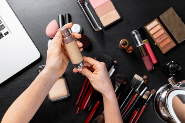 Stelletje cosmetica voor beautyvlogger