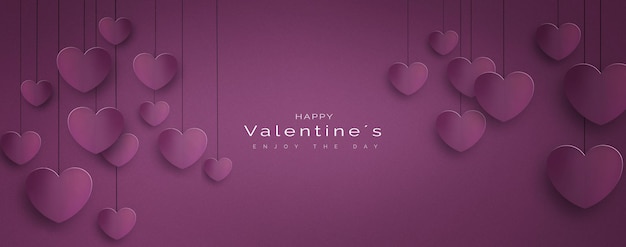 Gratis foto stijlvolle hangende hartenachtergrond voor valentijnskaarten