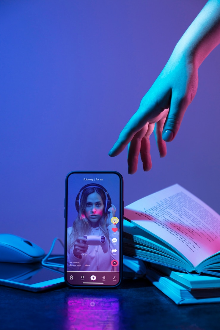 Gratis Foto stilleven van boeken versus technologie