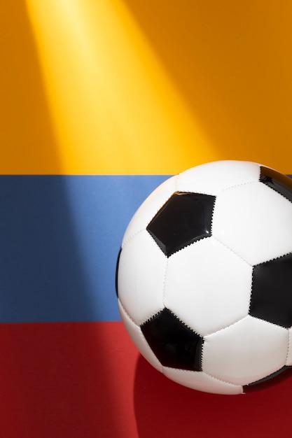 Gratis foto stilleven van het nationale voetbalteam van colombia