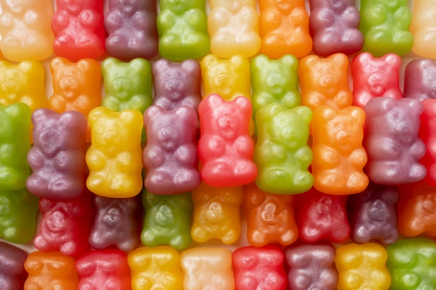 Gratis foto stilleven van kleurrijke gummyberen