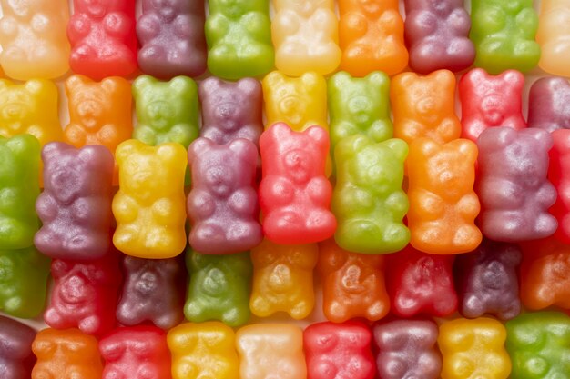 Stilleven van kleurrijke gummyberen