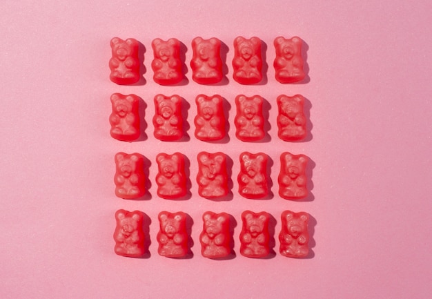 Gratis foto stilleven van kleurrijke gummyberen