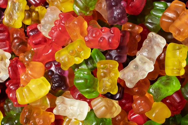 Stilleven van kleurrijke gummyberen