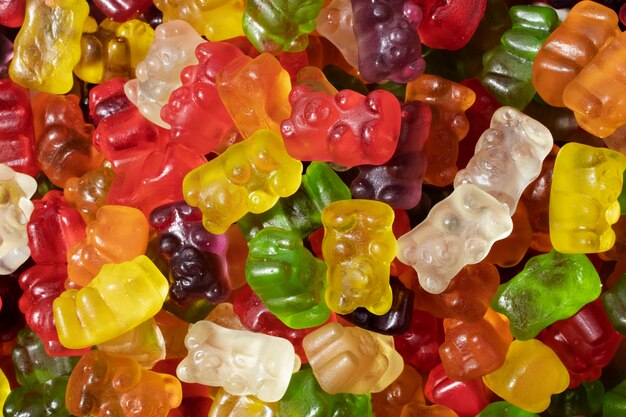 Stilleven van kleurrijke gummyberen