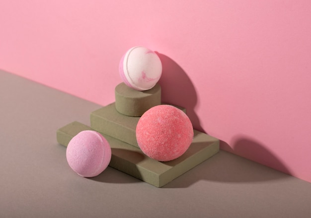 Gratis foto stilleven van ongebruikte bath bombs