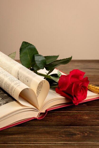 Stilleven van Sant Jordi voor de dag van boeken en rozen