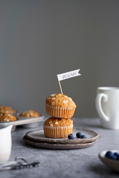 Stilleven van veganistische bakkerij