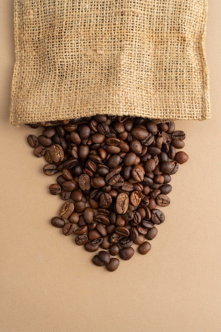 Gratis Foto stoffen tas met koffiebonen