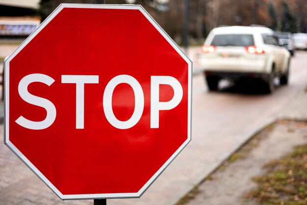 Stopbord in de stad