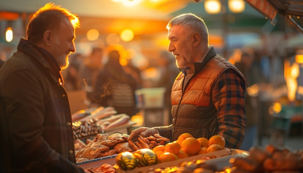 Gratis foto straatmarkt bij zonsondergang