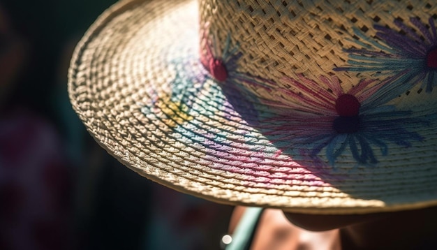 Strohoeden en fedora's zomermode elegantie gegenereerd door AI