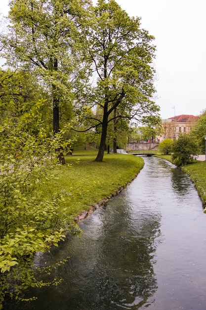 Stroom stroomt door het park