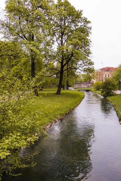 Stroom stroomt door het park