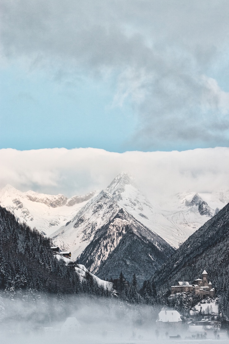 Gratis Foto structurele opname van besneeuwde berg