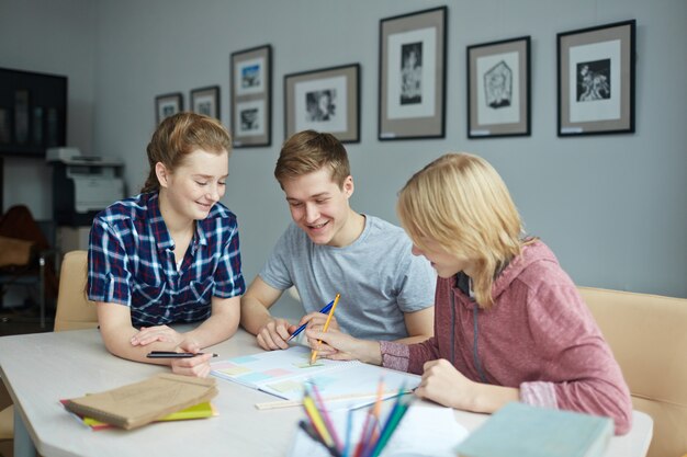 Studenten tijdens de pauze