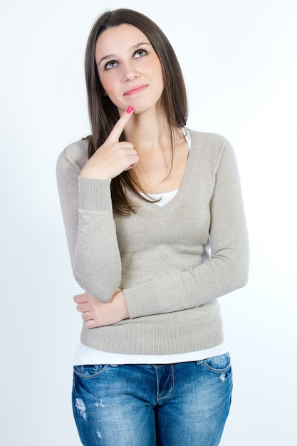 Studio Portret van mooie jonge vrouw poseren