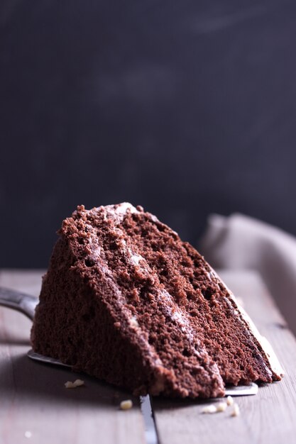 Stuk van chocoladecake