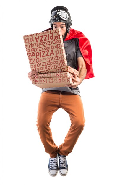 Superhero pizza man