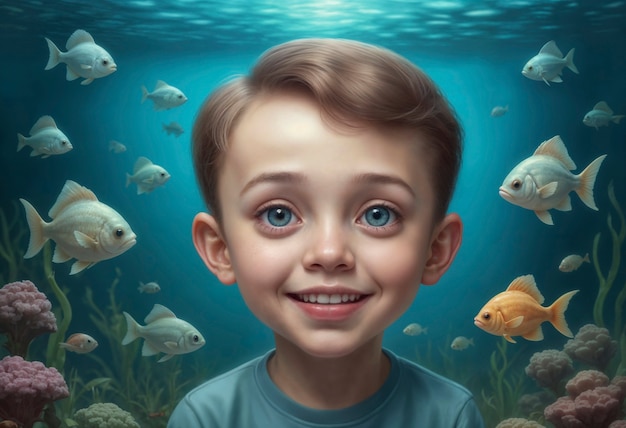 Surrealistisch portret van een kind.