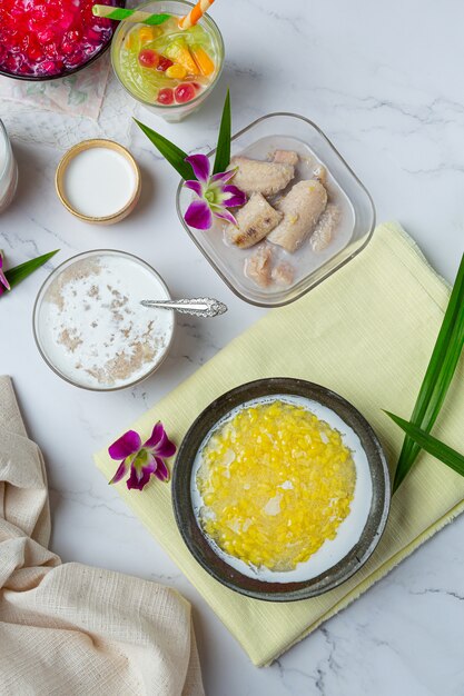 Sweet Mung Bean Porridge met kokosmelk Recept (Tao Suan).