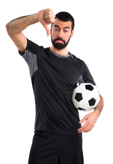 Teken voetbal portret thumb down ball