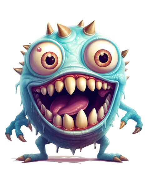 tekenfilm tand monster ontwerp