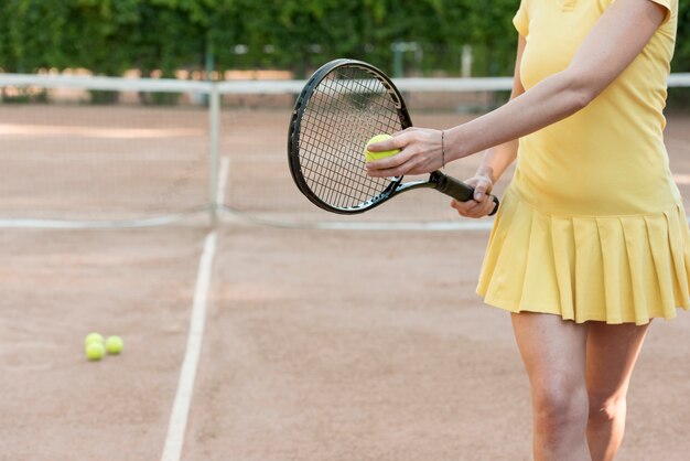 Tennisspeler met haar racket