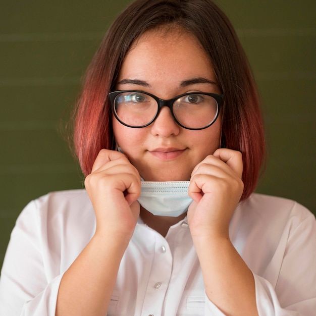 Gratis foto terug naar school tijdens covid-concept