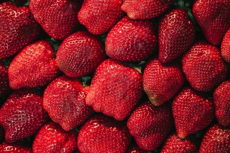 Gratis Foto textuur van heerlijke aardbeien
