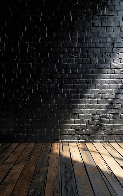 Textuur van het oppervlak van de muur van zwarte bakstenen