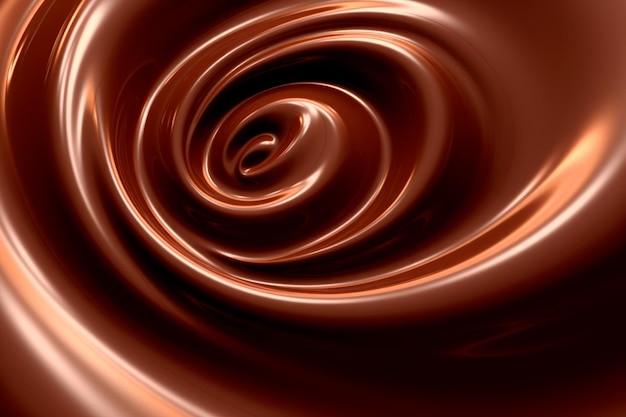 Gratis foto textuur van vloeibare melkchocolade in een werveling