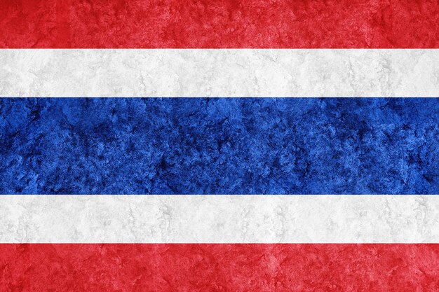 Thailand metalen vlag, getextureerde vlag, grunge vlag