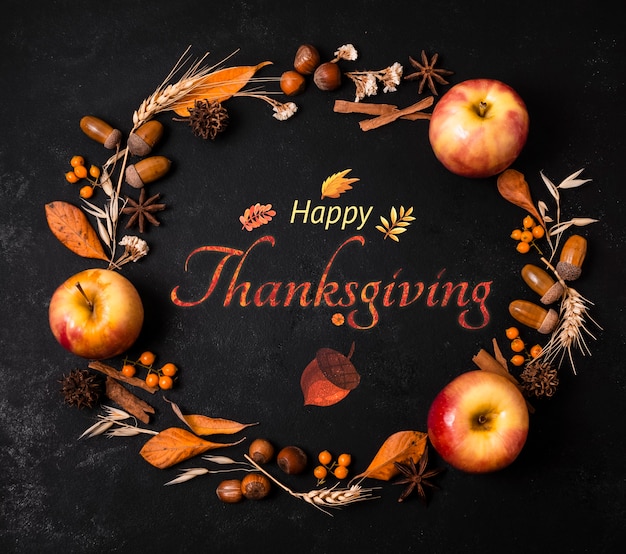 Gratis foto thanksgiving day banner met appels