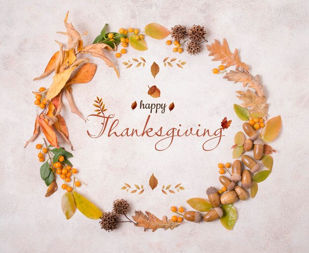 Thanksgiving day banner met bladeren